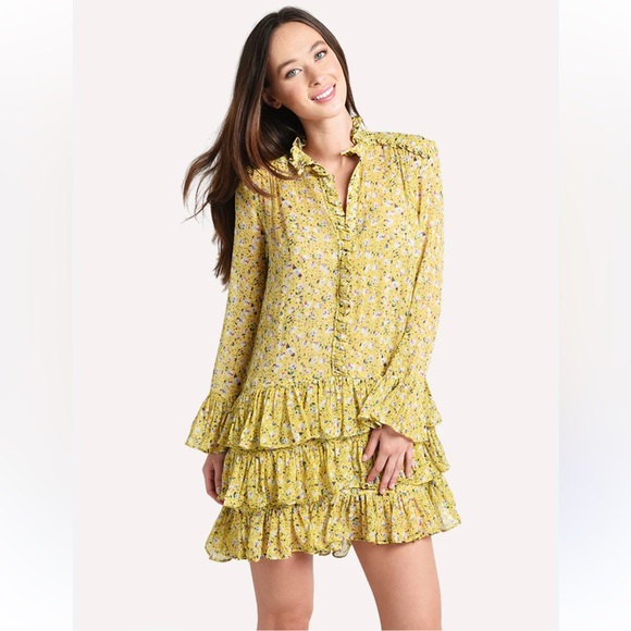 Zadig & Voltaire Rebbie Anemone Floral Ruffle Dress - Picture 1 of 15